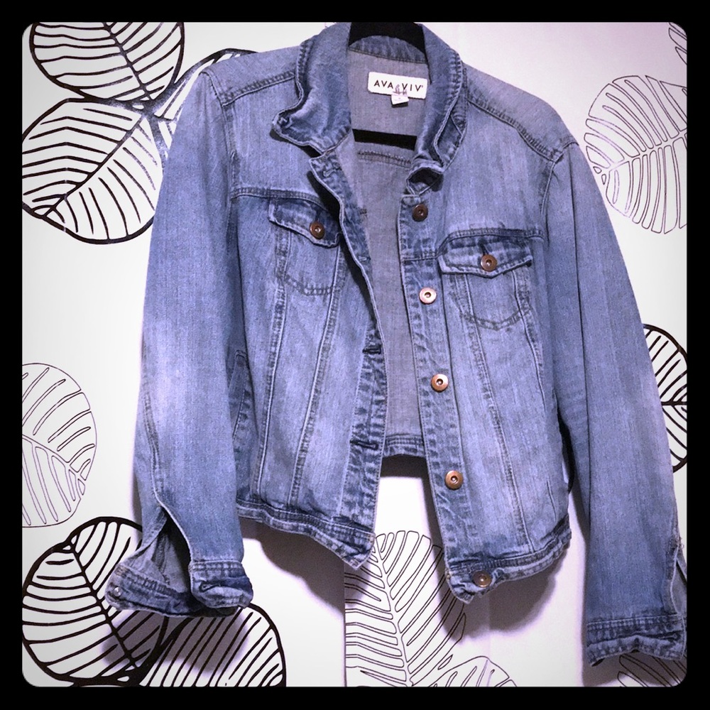 ♻️Ava&Viv Jean Jacket Medium Wash 1X